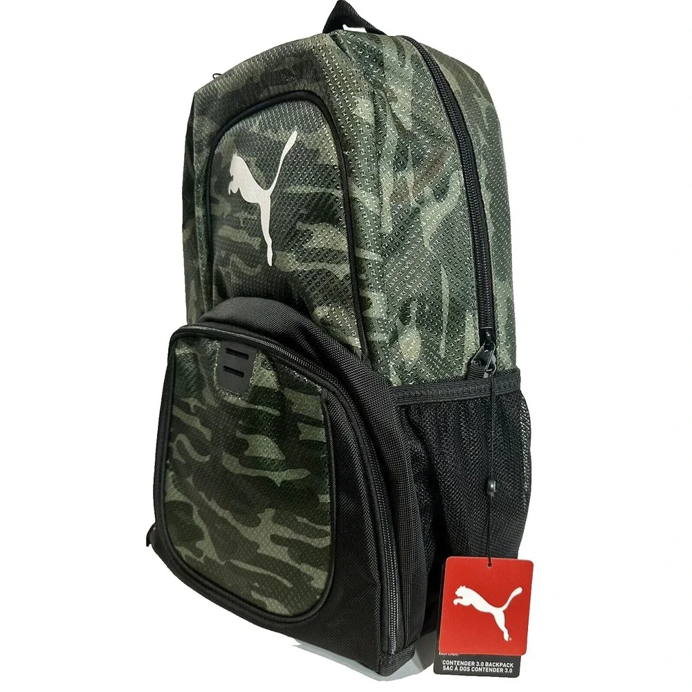 Puma‎ Evercat Contender3.0 Backpack  Bag Unisex Black Green Camo new